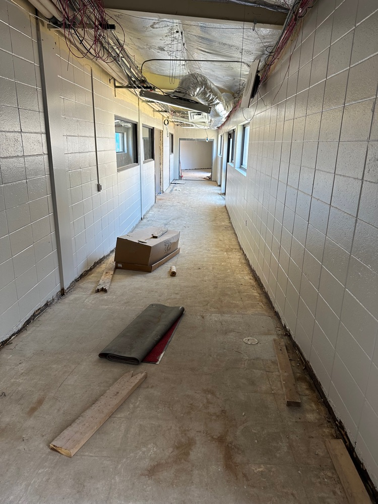 updated hallway connecting CMS and CHS 